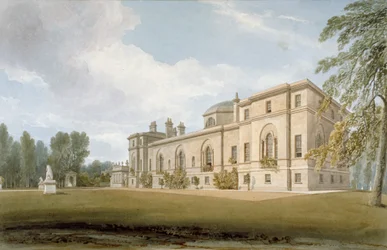 Vista noroeste de Chiswick House, Chiswick, Hounslow, Londres, 1822