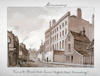 Casa de trabajo parroquial, Tanner Street, Bermondsey, Londres, 1828