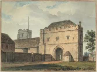 Vista sur de la gran puerta del colegio de Maidstone