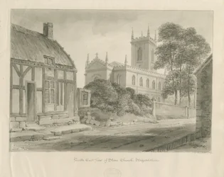 Iglesia de Stone: dibujo en sepia