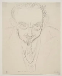 El geógrafo, Profesor G. Hatt. Retrato de busto de frente