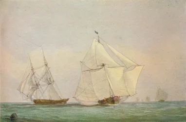 Leith Smack navegando hacia Swim, octubre de 1838