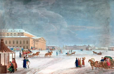 Plaza y el Gran Teatro en San Petersburgo
