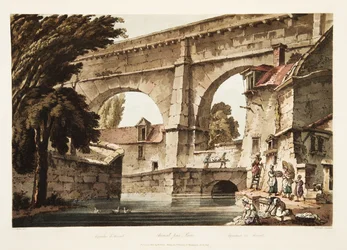 Acueducto en Arcueil, ilustración de Versalles, París y Saint Denis, pub. 1805