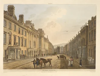 Milsom street.Bath, ilustrado por una serie de vistas, a partir de los dibujos de J. C. Nattes; con descripciones a cada lámina.John Claude Nattes1806