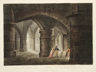 El Lugar de Entierro de Turenne, ilustración de Versalles, París y Saint Denis, pub. 1809