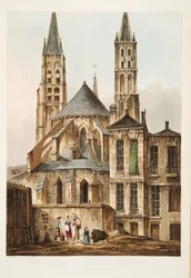 La Iglesia de St Germains, ilustración de Versalles, París y Saint Denis, pub. 1810