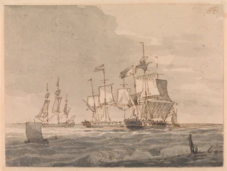 Hombres de guerra frente a la costa