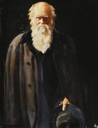 Retrato de Charles Darwin, de pie tres cuartos de longitud, 1897