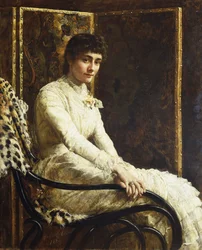 Retrato de la esposa del artista Marian Huxley en su vestido de novia, 1880
