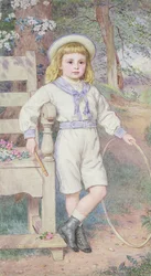 Niño con un aro