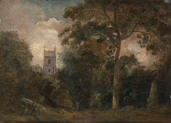 Una iglesia entre los árboles