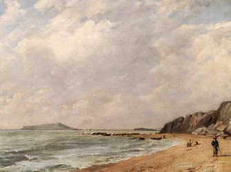 Vista de la Bahía de Osmington, Dorset, mirando hacia la Isla de Portland