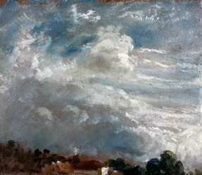 Estudio de nubes: Horizonte de árboles