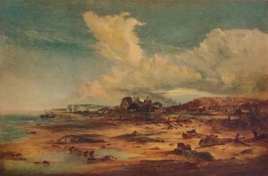 Escena costera con iglesia