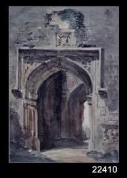 Iglesia de East Bergholt: Arco sur de la torre en ruinas, 1806