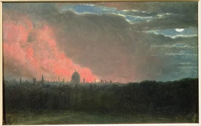 Incendio en Londres visto desde Hampstead