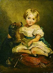Niña con un perro