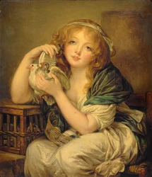 Niña con las palomas