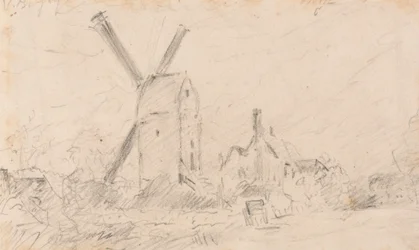 Paisaje con molino de viento