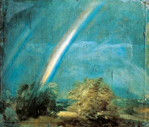 Paisaje con doble arco iris
