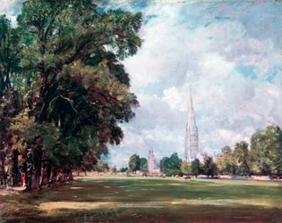 Catedral de Salisbury desde Lower Marsh Close, 1820