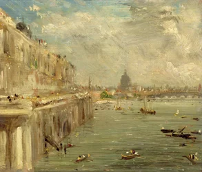 Terraza de Somerset House desde el Puente de Waterloo, c.1819