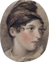 Estudio de la cabeza de una dama de perfil, 1808