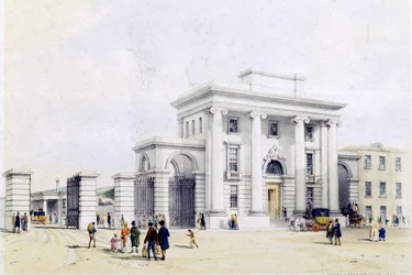 Entrada a la estación de Birmingham, 1838-39