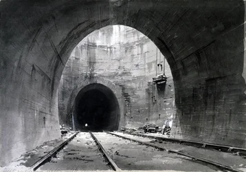 Gran pozo de ventilación, túnel de Kilsby, Northamptonshire, 1837-38