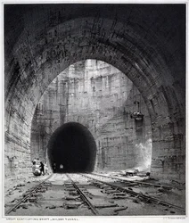 Gran pozo de ventilación, túnel de Kilsby, Northamptonshire, 1838