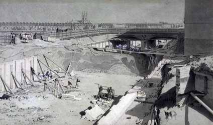 Puente de la Carretera de Hampstead, desde el lado de Camden, 16 de Agosto de 1836