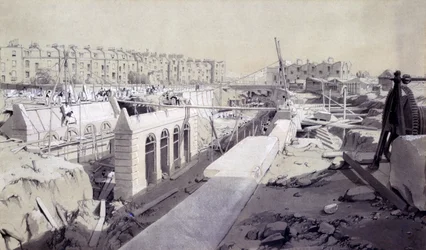 Mornington Crescent - Línea en construcción, septiembre de 1836