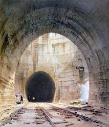 Eje de ventilación en el túnel de Kilsby, Northamptonshire, Ferrocarril de Londres y Birmingham