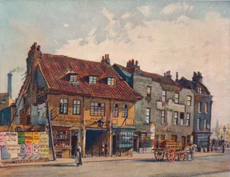 Casas en el lado oeste de Church Street, Lambeth, Lambeth Bridge Road, Londres, c1874 1926