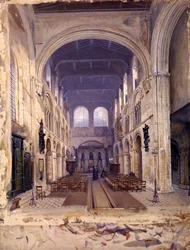Interior del Priorato de San Bartolomé, Londres, 1880