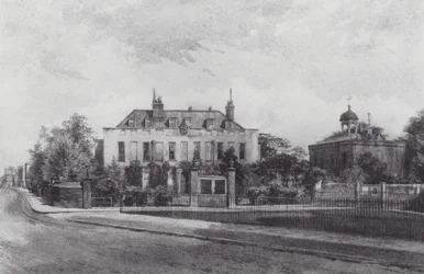 Londres perdido: Stockwell Park House, desde Stockwell Park (litografía)
