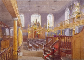 Sinagoga, Bevis Marks, Ciudad de Londres, 1884