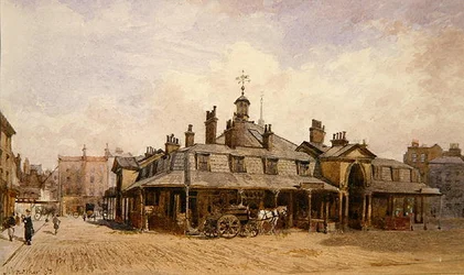 Vista del mercado de Oxford, St. Marylebone, c.1880