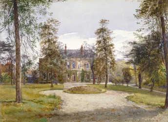 Vista de Stockwell Park House desde el jardín, Lambeth, Londres, 1887