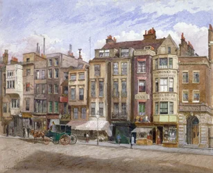 Vista de locales comerciales en el Strand, Westminster, Londres, 1881