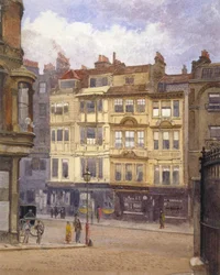 Vista de los números 164-165 Strand, Westminster, Londres, 1880
