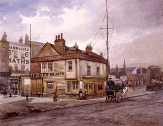 Vine Tavern, Mile End Road, Stepney, Londres, c. 1883