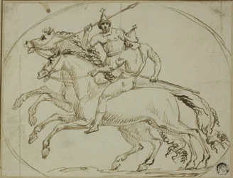 Dos guerreros montados
