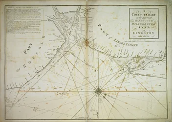 Una carta correcta de la costa este, desde Hasbrough o Haisbrough Sand hasta Kingston upon Hull.