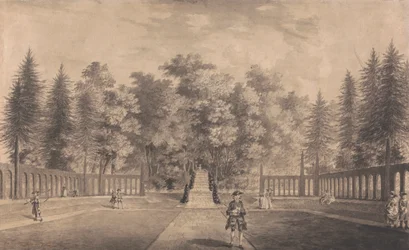 Vista del jardín de Esq. Turner en Valence, Kent
