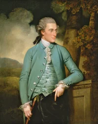 Un retrato de John Mortlock de Cambridge y Abington Hall, Great Abington, Cambridgeshire, 1779