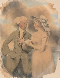 John Edwin y Mrs. Mary Wells como Lingo y Cowslip en "The Agreeable Surprise"