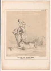 Spotprent conoció a Lord Bentinck como el centauro Nessus El centauro Nessus llevándose a Deianira. Sugerido por el conocido Cuadro de Guido (título sobre el objeto) Bocetos HB (título de la serie en el objeto)