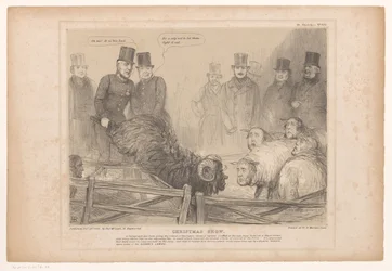 Caricatura con Lord Brougham como carnero negro - Christmas Show (título en el objeto) - HB Sketches (título de la serie en el objeto)